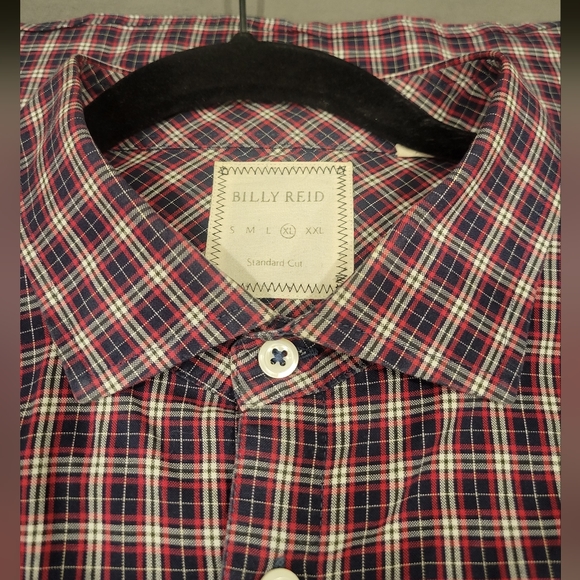 Billy Reid Standard Cut Plaid Gingham Long Sleeve Button Up Size XL - Picture 3 of 7